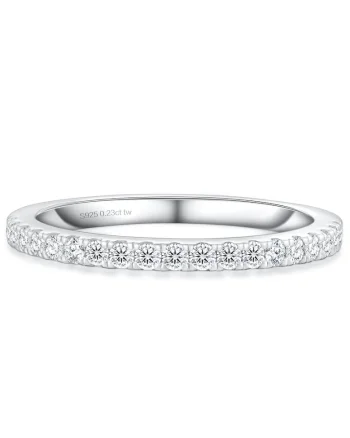 Inel Eternity cu Moissanite, Argint 925, pentru femei,