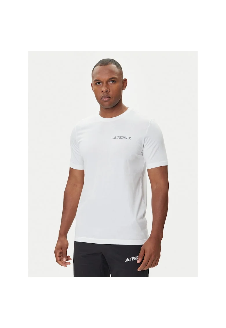 Tricou sport barbati,  Terrex, bumbac, alb