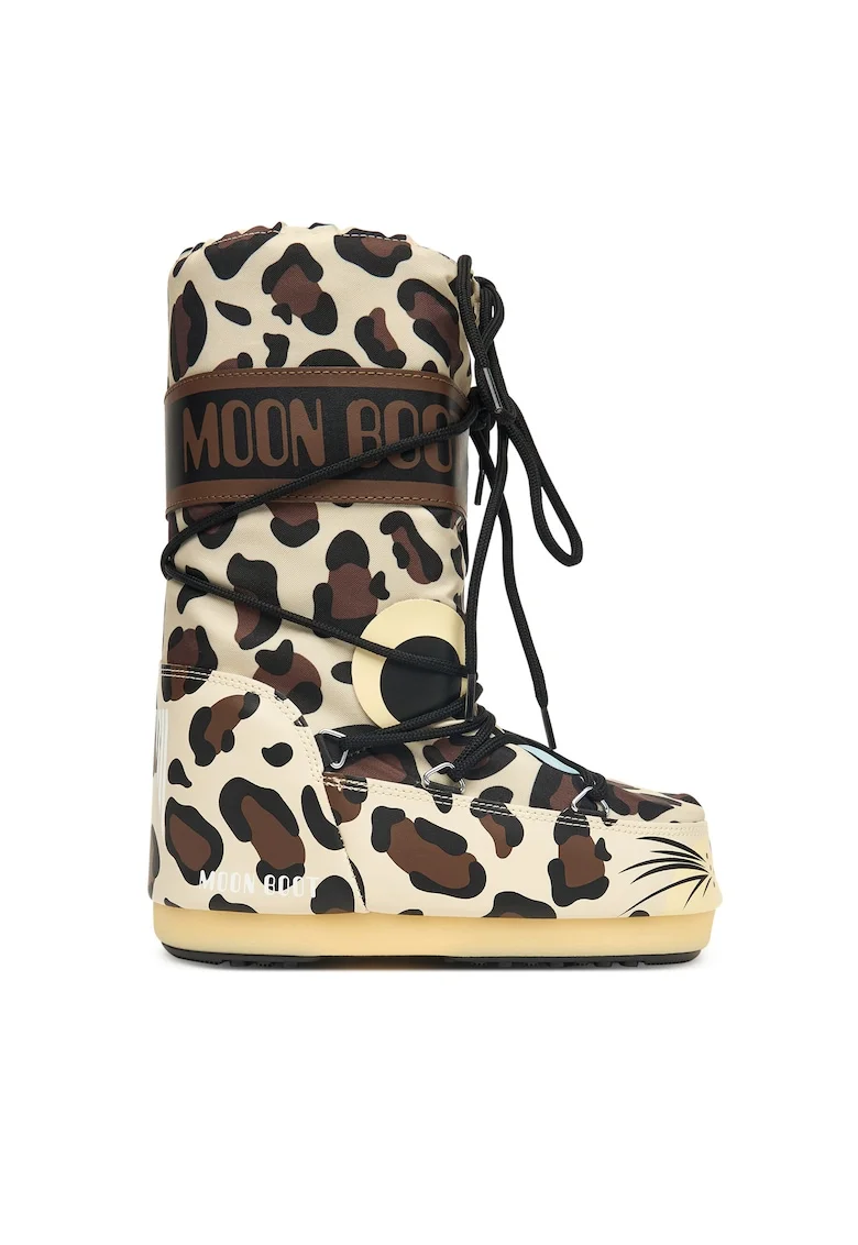 Ghete de zapada copii  imprimeu Leopard, piele ecologica, multicolor,