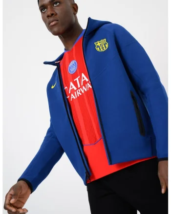 Hanorac pentru fotbal FCB, Galben neon/Albastru royal
