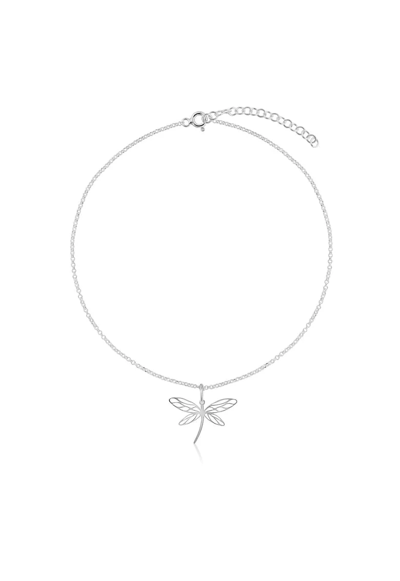 Bratara de picior din argint, Dragonfly, Argintiu