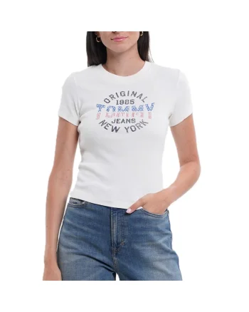 Tricou  TJW SLIM SH TOMMY NY RIB TEE-DW0DW21421-YBH