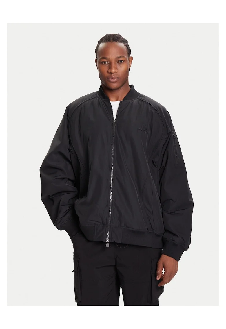 Geaca bomber barbati  negru, material rezistent,