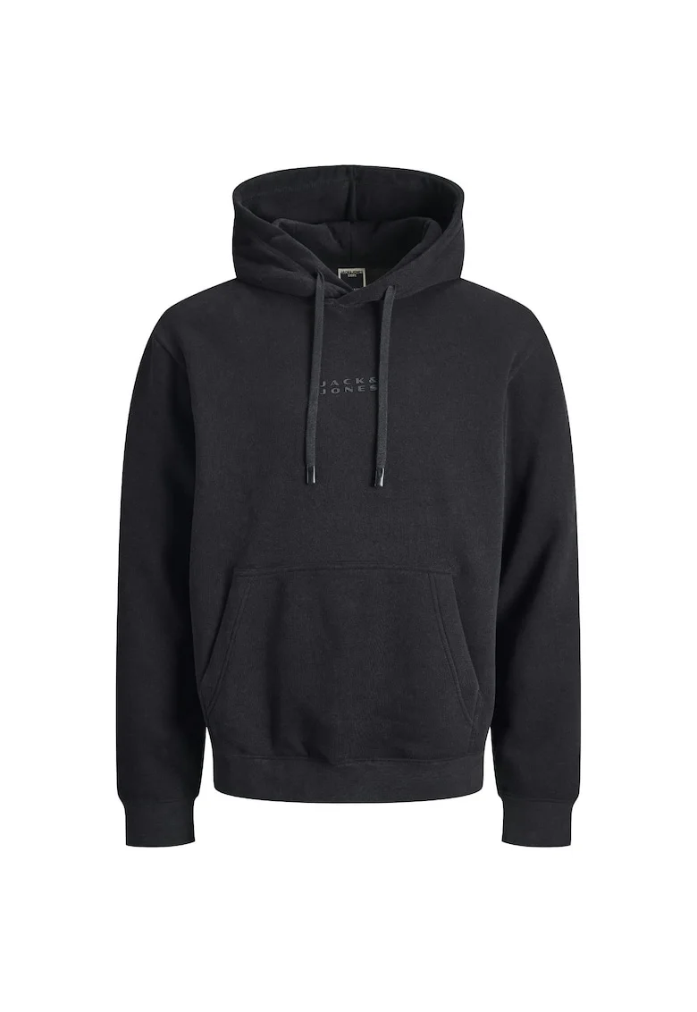 Hanorac JACK &JONES Point Badge Hood Bf 52841, Negru