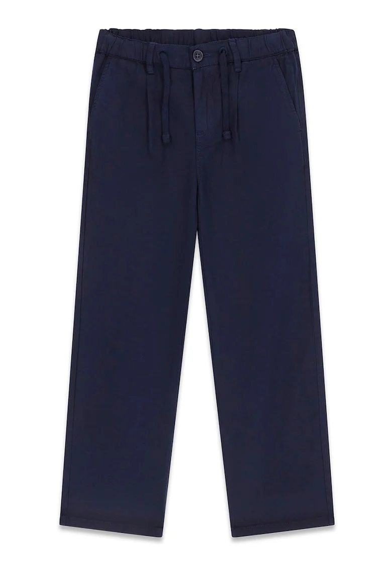 Pantaloni din amestec de lyocell cu snur de ajustare, Bleumarin
