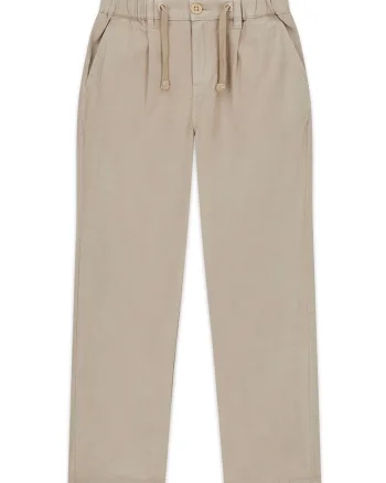 Pantaloni din amestec de lyocell cu snur de ajustare, Maro nisip