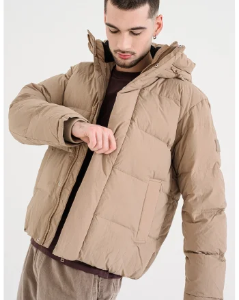 Geaca lejera cu gluga, Maro taupe deschis