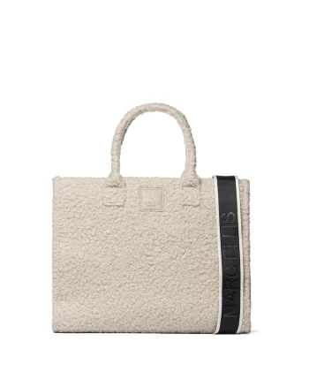 Geanta din material textil cu maner Celestia Lux, Maro taupe