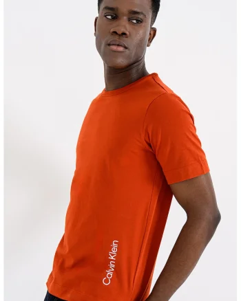 Tricou cu tehnologie uscare rapida si decolteu rotund, pentru fitness, Portocaliu inchis