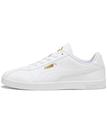 Pantofi sport Club II unisex de piele ecologica cu logo, Alb