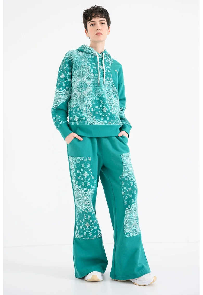 Bluza de trening cu model cu stele cazatoare pentru baschet, Alb/Verde