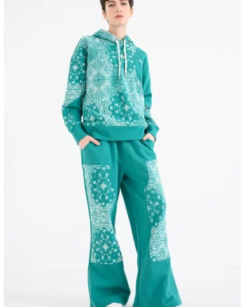 Bluza de trening cu model cu stele cazatoare pentru baschet, Alb/Verde