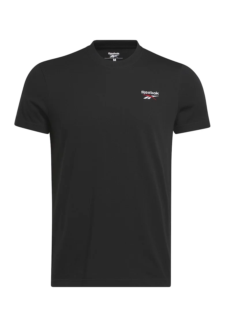 Tricou cu broderie logo pentru fitness Identity, Negru