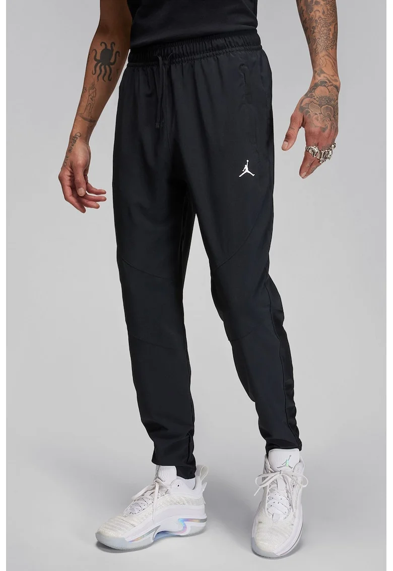 Pantaloni cu detaliu logo pentru baschet, Negru