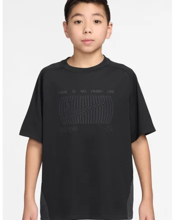 Tricou cu imprimeu logo si tehnologie Dri-Fit pentru fitness, Negru