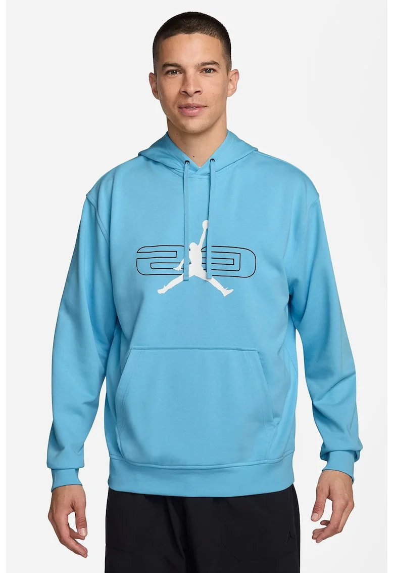 Hanorac din material fleece cu logo pentru baschet, Turcoaz