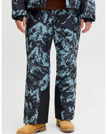 Pantaloni cu talie ajustabila, pentru schi, Albastru deschis/Bleumarin