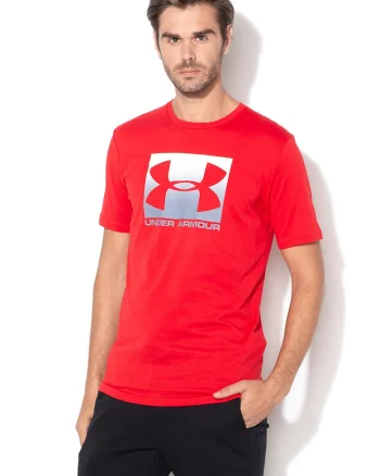 Tricou cu imprimeu logo pentru fitness Boxed, Rosu