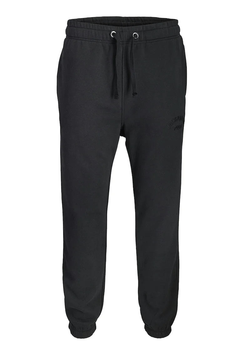 Pantaloni de trening uni din amestec de bumbac organic, Negru