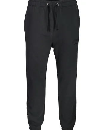 Pantaloni de trening uni din amestec de bumbac organic, Negru