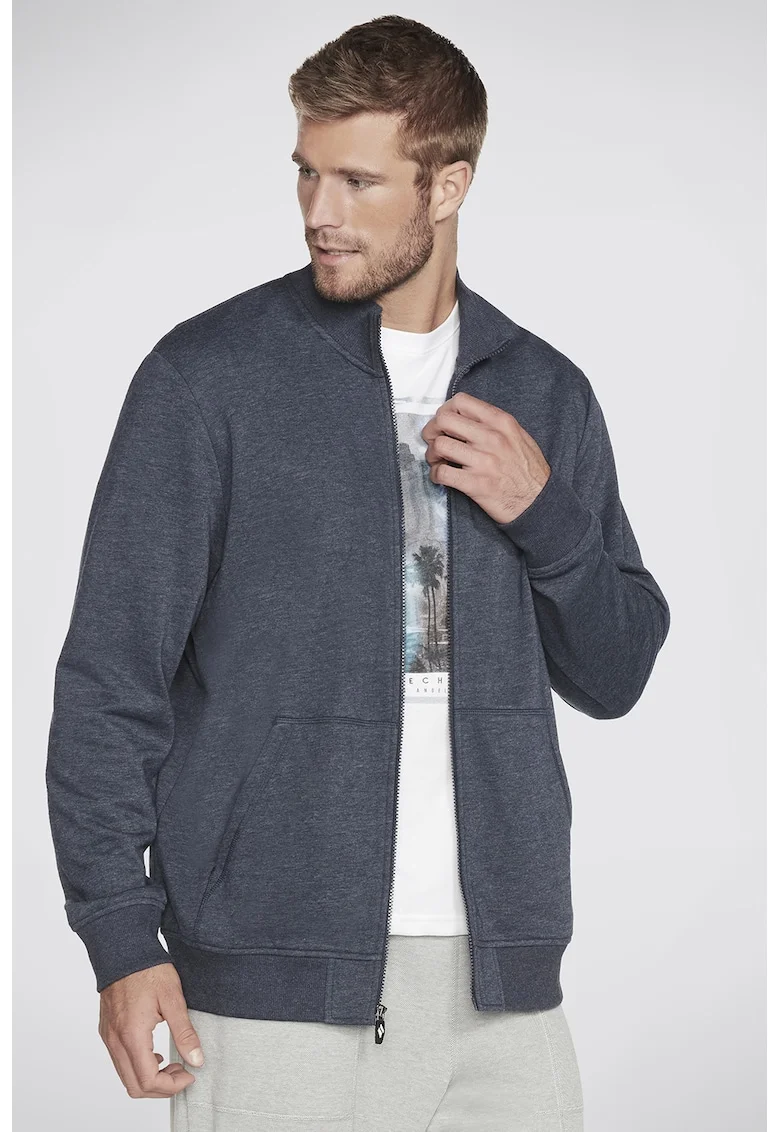 Bluza sport cu fermoar pentru antrenament The Hoodless, Albastru inchis