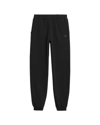 Pantaloni sport copii  cu elastic in talie si la glezna, doua buzunare laterale, negru, bumbac/poliester