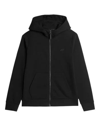Hanorac sport copii  croiala regulata, gluga integrata, bumbac, negru