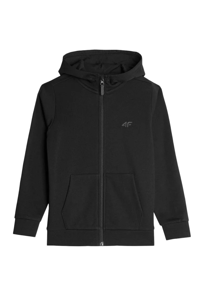 Hanorac sport copii  croiala regulata, interior periat, gluga confortabila, bumbac-poliester, pentru baieti