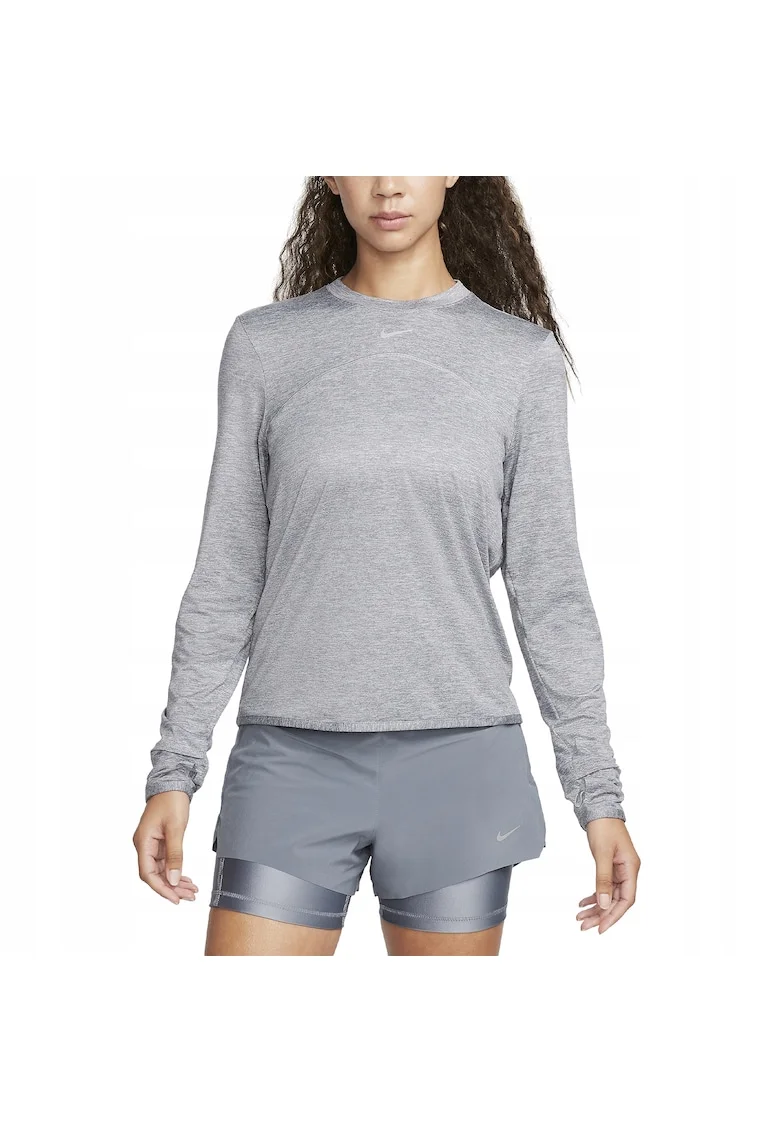 Bluza sport dama,  Dri-FIT Swift UV, Poliester, Gri, Gri