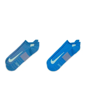 Set de sosete unisex pana la glezna pentru alergare Multiplier -2 perechi, Gri/Albastru