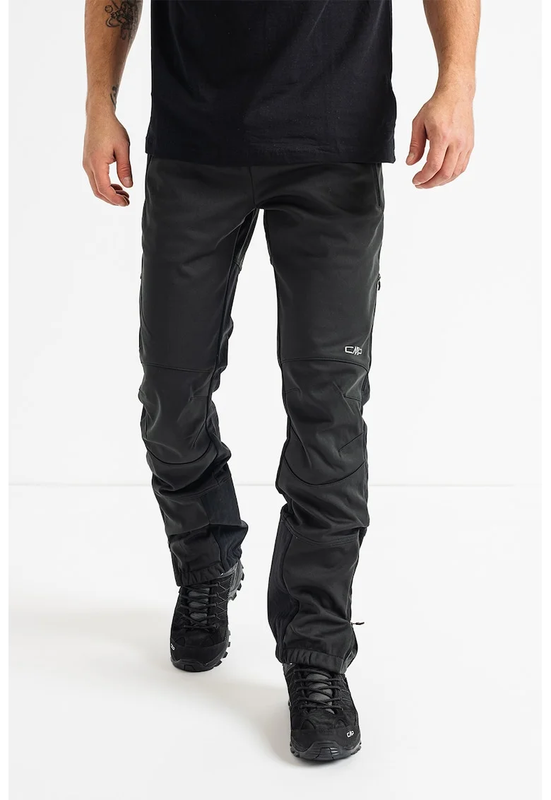 Pantaloni pentru drumetii Softshell, Negru