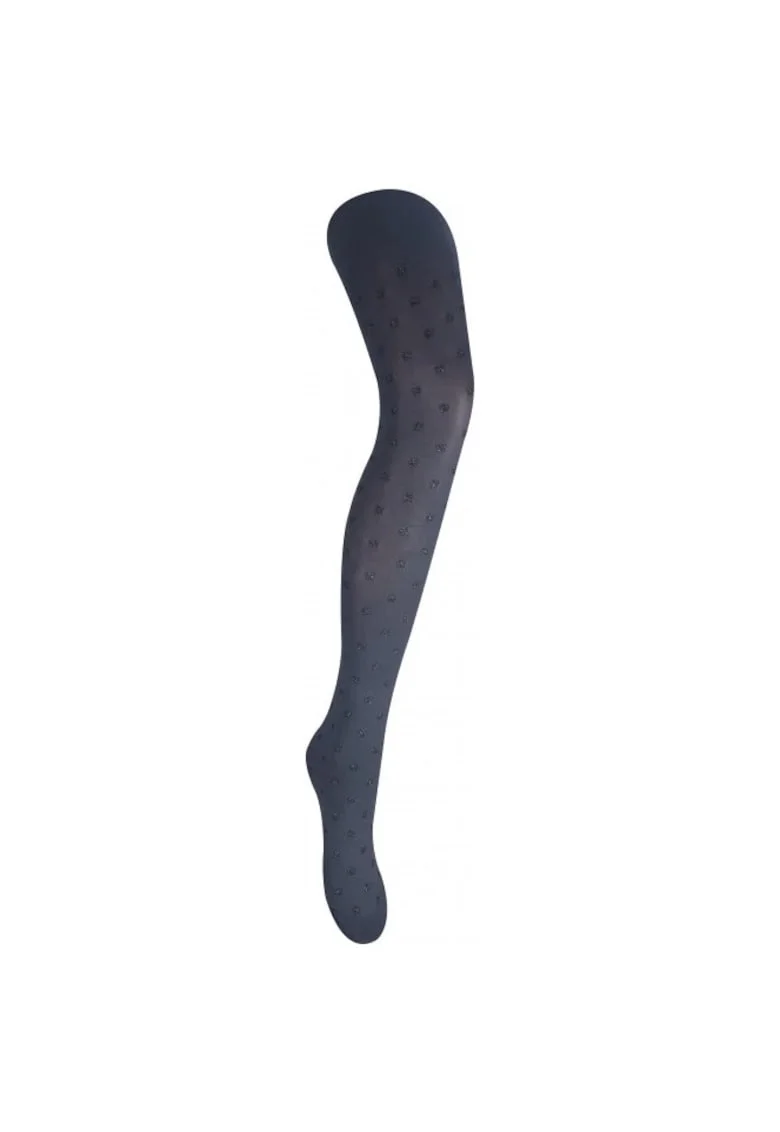 Dres  Microfibra, 40 Den, Cu Floricele Sclipitoare, Fete, Bleumarin