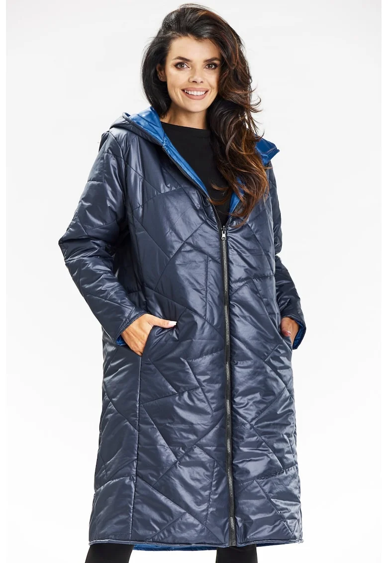 Geaca dama A685,  Poliester, Bleumarin