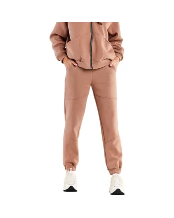 Pantaloni sport dama,  Bumbac/Elastan, Bej