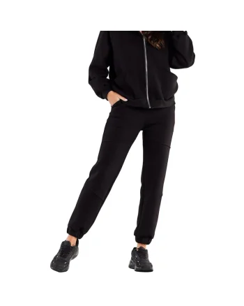 Pantaloni sport dama,  Bumbac/Elastan, Negru