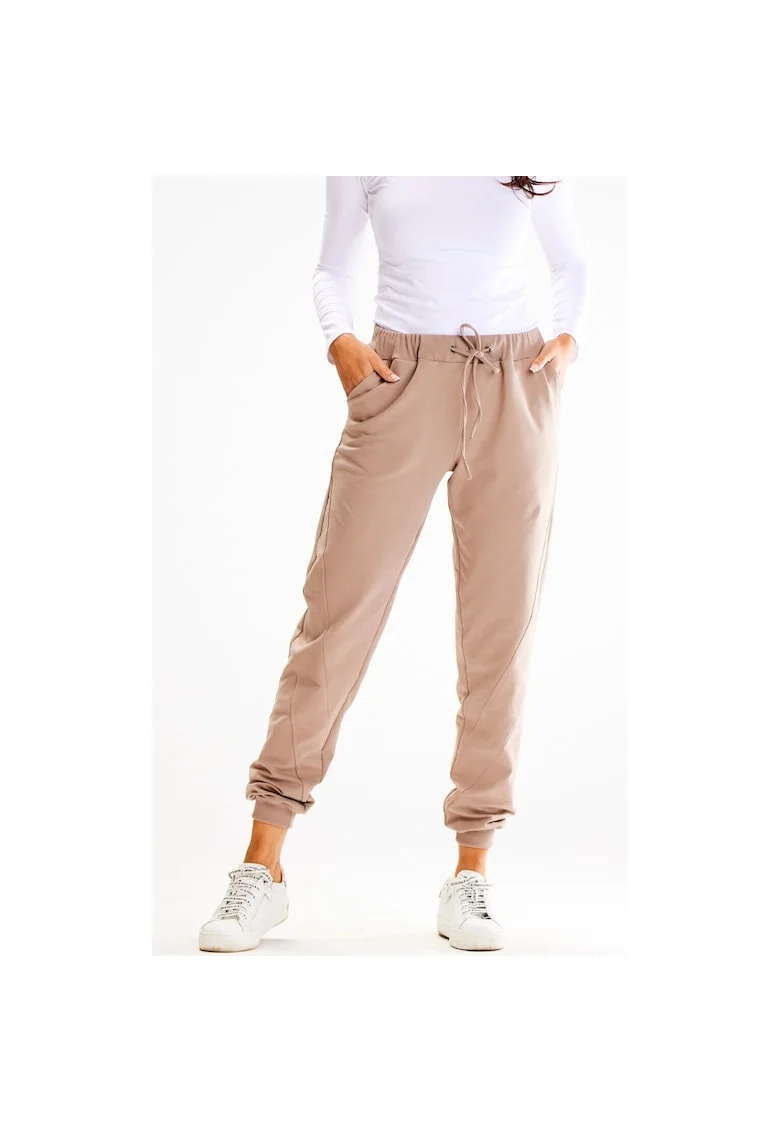 Pantaloni sport dama,  Bumbac/Elastan, Bej
