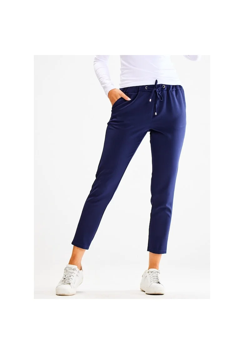 Pantaloni sport dama,  Poliester/Elastan, Bleumarin