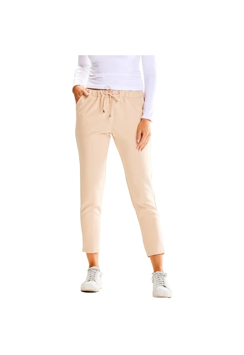 Pantaloni sport dama,  Elastan/Poliester, Bej