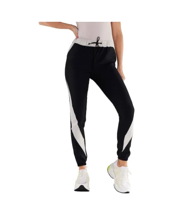 Pantaloni sport dama,  Poliester/Elastan, Negru/Bej
