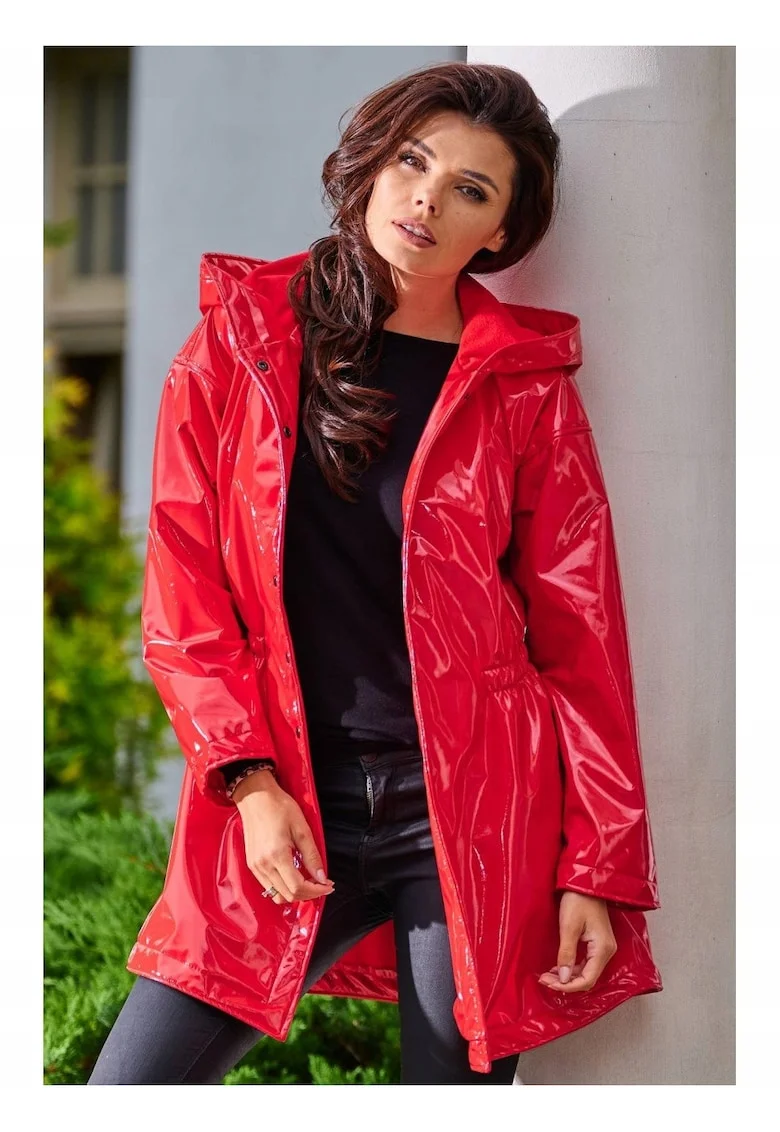 Geaca dama,  Poliester, Rosu, S/M