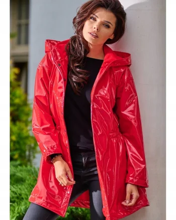 Geaca dama,  Poliester, Rosu, S/M