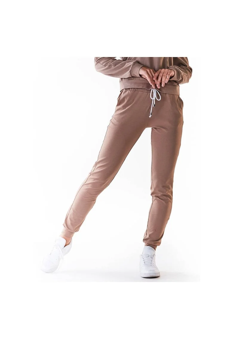 Pantaloni sport dama M240,  Bumbac/Lycra, Bej