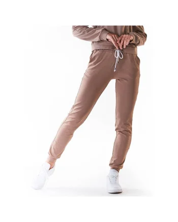 Pantaloni sport dama M240,  Bumbac/Lycra, Bej