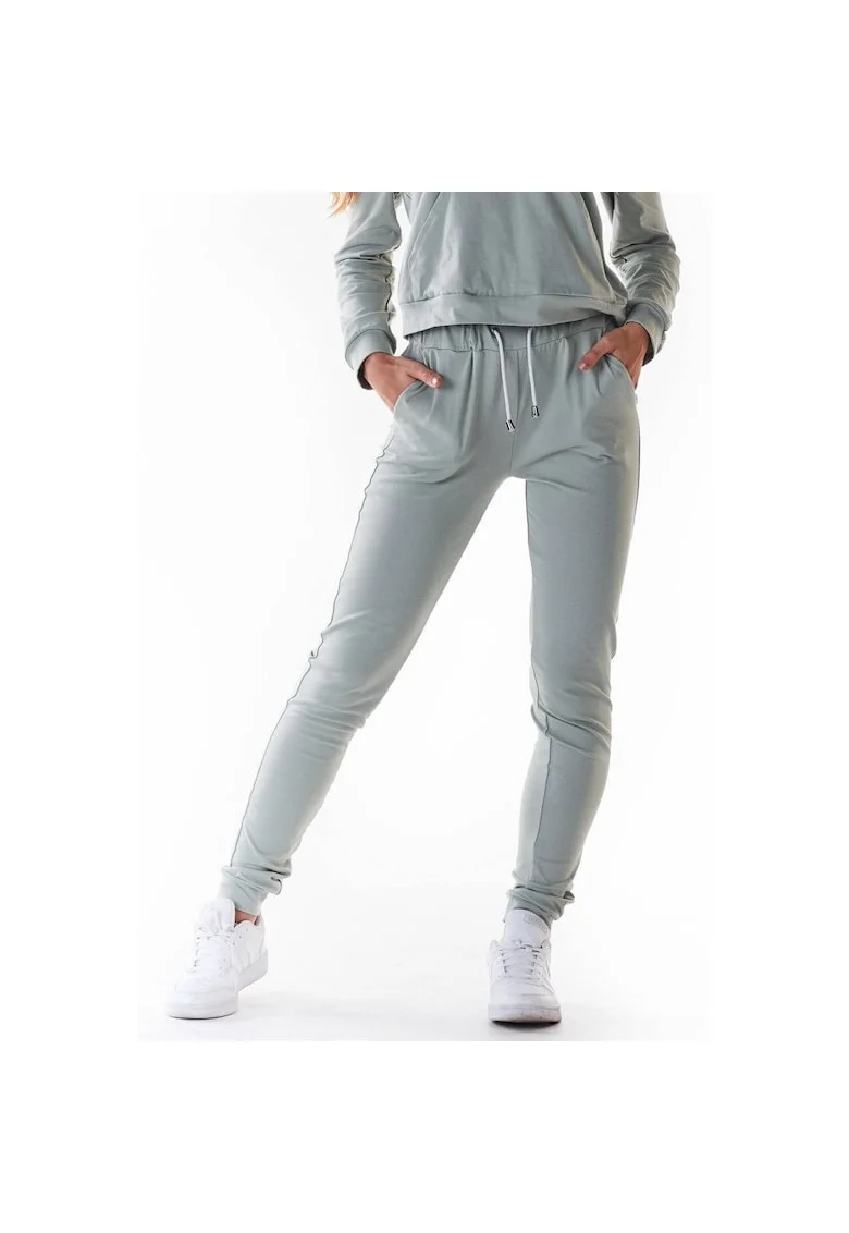Pantaloni sport dama,  Bumbac/Lycra, Verde menta