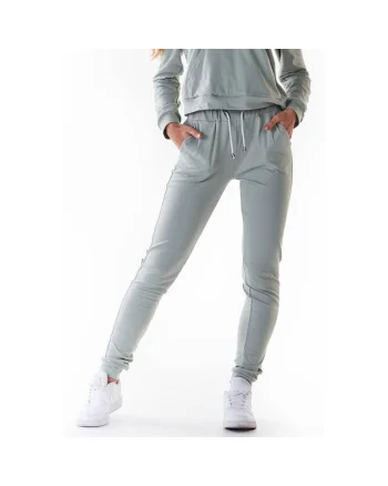 Pantaloni sport dama,  Bumbac/Lycra, Verde menta