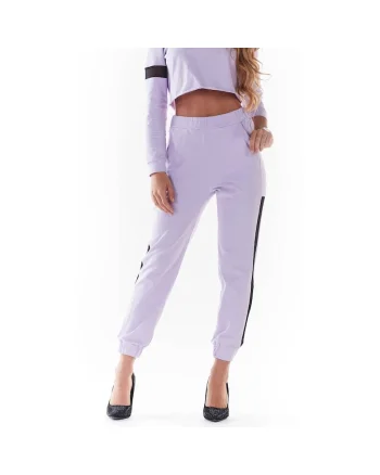 Pantaloni sport dama,  Bumbac/Lycra, Violet