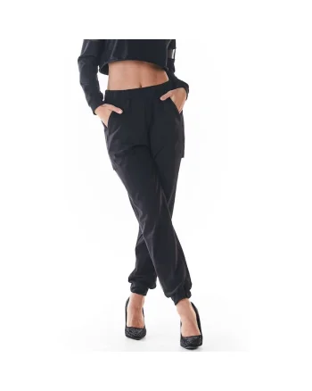 Pantaloni sport dama,  Bumbac/Lycra, Negru