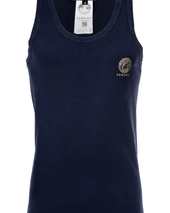Top cu logo, Albastru inchis