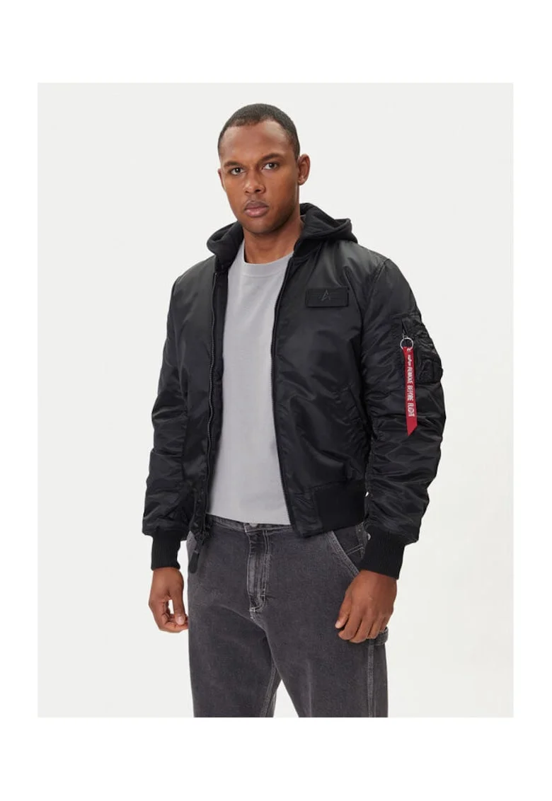 Geaca Bomber barbati  negru, material rezistent