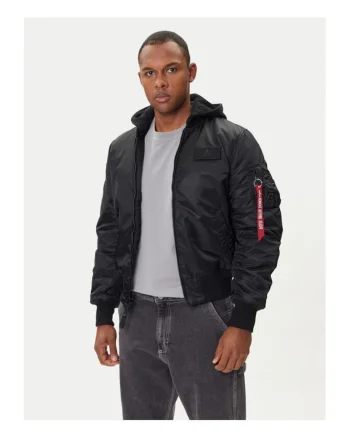 Geaca Bomber barbati  negru, material rezistent